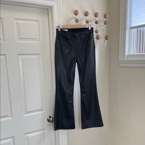 GAP - 70s Flare High Rise Faux Leather Pants - Black - 27